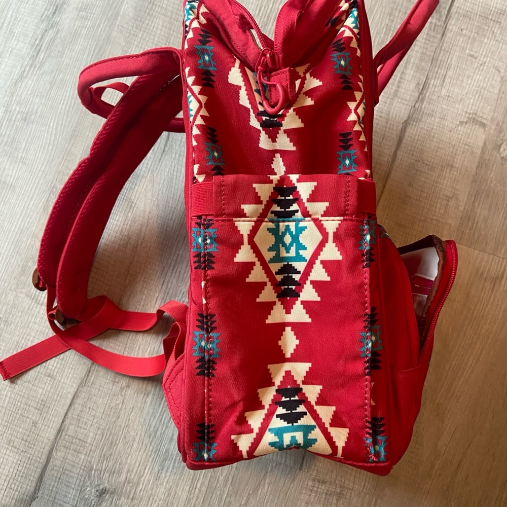 Red Patterned Backpack - image 3